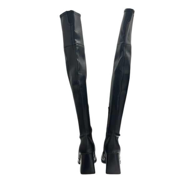 Nine West Black Begone 3 Faux Leather Tall Over-The-Knee Boots Size 8.5 - Picture 7 of 9